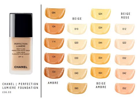 chanel perfection lumiere foundation sample|Chanel foundation shade chart.